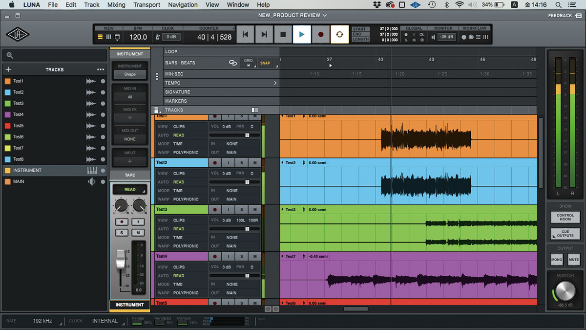 UNIVERSAL AUDIO Luna Recording System「オーディオI/Oとソフトの連携により機能を高めた音楽制作システム