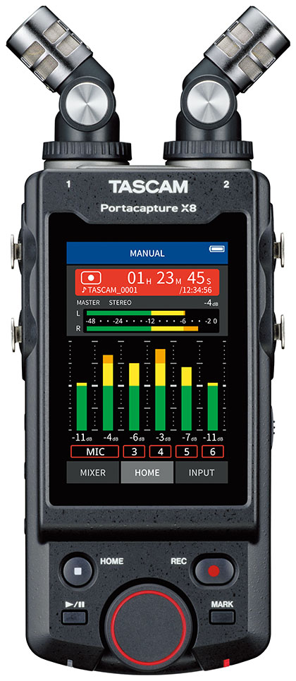 TASCAM Portacapture X8 付属ステレオ・マイクは左右の入れ替えでX/Y方式からA/B方式への切り替えが可能