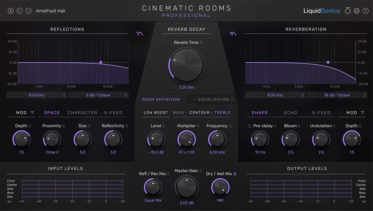 サラウンドやDolby Atmosにも対応する多機能リバーブ・プラグイン「LIQUIDSONICS Cinematic Rooms Professional」