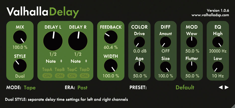 VALHALLA DSP Valhalla Delay