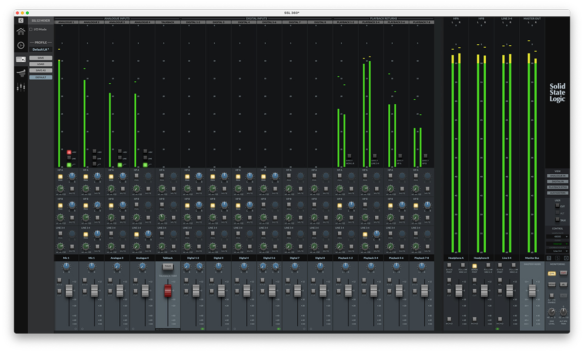 SSL 12の専用ソフトウェアのSSL 360°