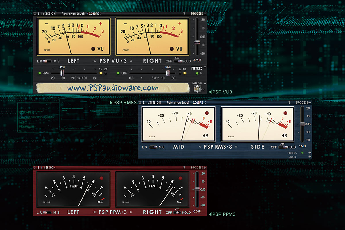 VU/RMS/PPMという3種類のメーターを備えたプラグイン「PSP AUDIOWARE PSP TripleMeter」