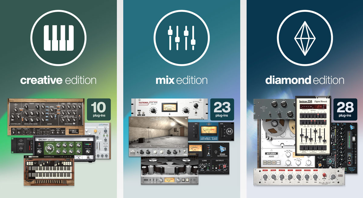 UAD Native Plugin Bundleのラインナップ