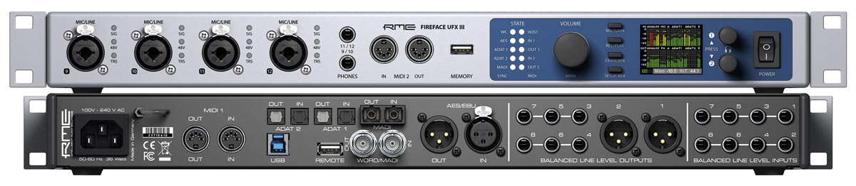 RME Fireface UFX IIIフロント＆リア