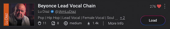 オリジナル・チェイン名：Beyonce Lead Vocal Chain