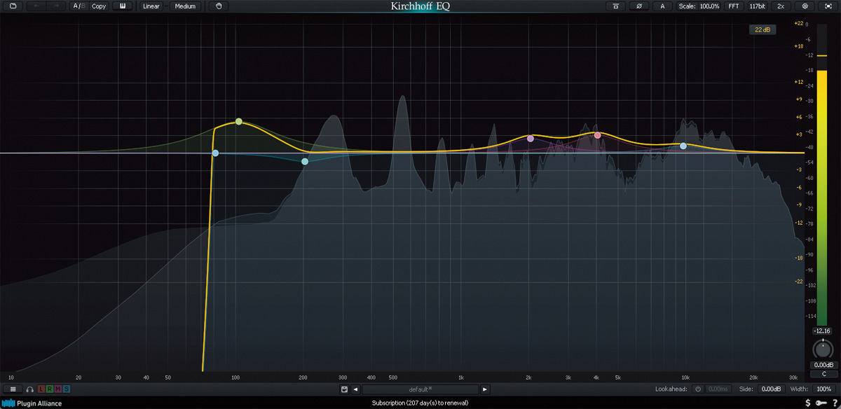 サビでは音高のレンジが上がってくるため、低域を上げる。抜けを良くするために2kHz、4kHzもブースト