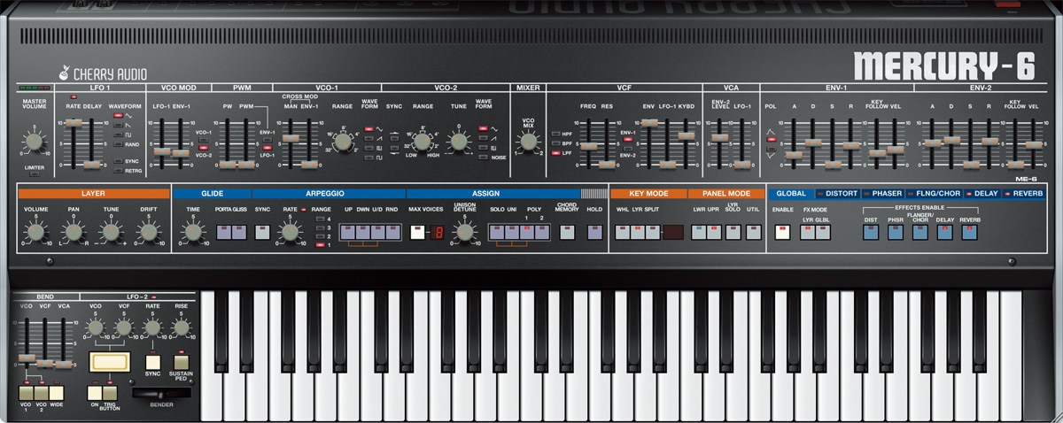 CHERRY AUDIO Mercury-6｜2020年代生まれのソフト・シンセ12モデルを