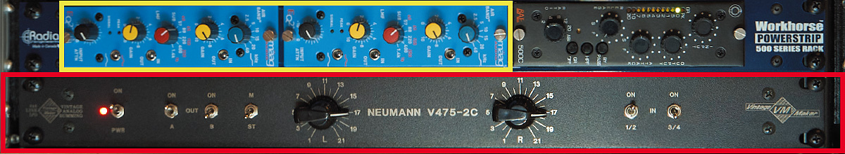 NEUMANN V475-2C（サミング・アンプ）、MAAG AUDIO EQ2（EQ）