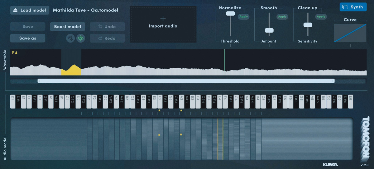 任意の素材から“Audio Model”を作成可能