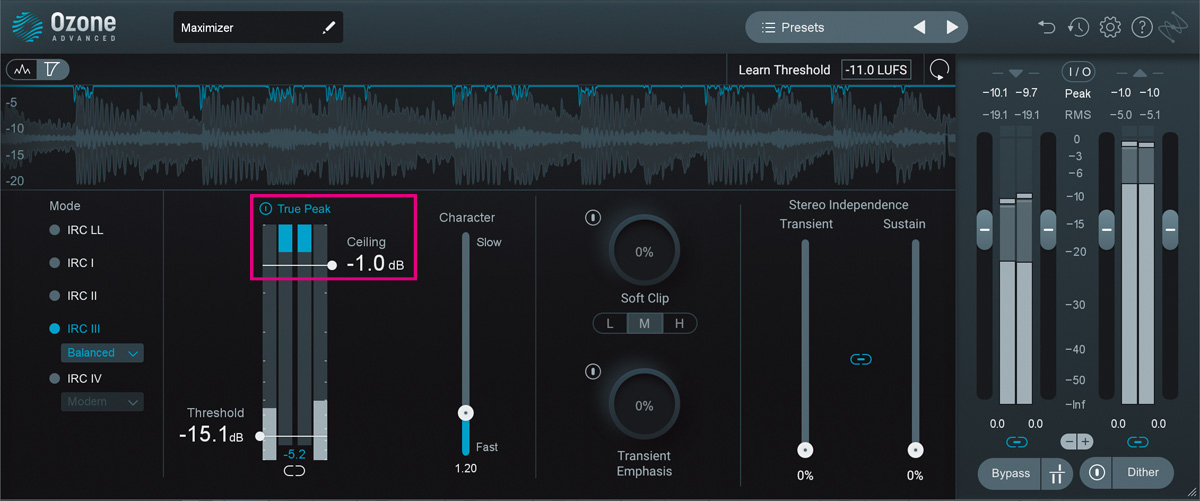 IZOTOPE Ozone 10のMaximizer