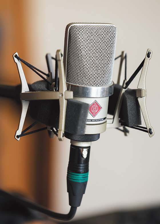 マイクは、NEUMANN TLM 102をセッティング