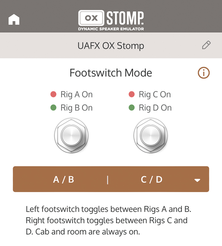 UNIVERSAL AUDIO UAFX OX Stomp Dynamic Speaker Emulator UNIVERSAL AUDIO UAFX OX Stomp Dynamic Speaker Emulator