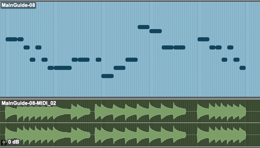 ドラッグ＆ドロップでオーディオ／MIDIの変換が可能