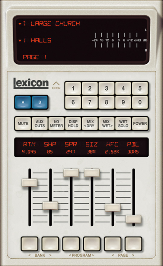 ⓬UNIVERSAL AUDIO Lexicon 480L Digital Reverb and Effectsでは、実機でも愛用しているプリセットのLARGE CHURCHを使って曲に少し壮大さを出した