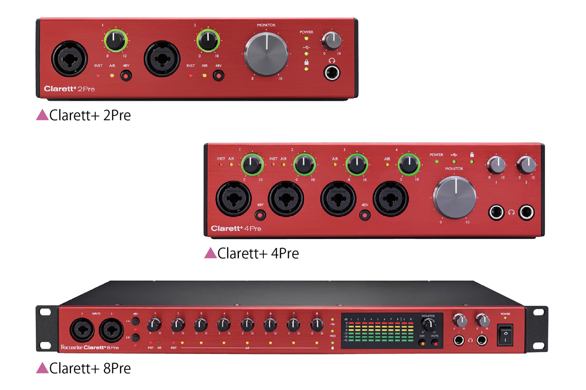 FOCUSRITE Clarett+ 2Pre / 4Pre / 8Pre