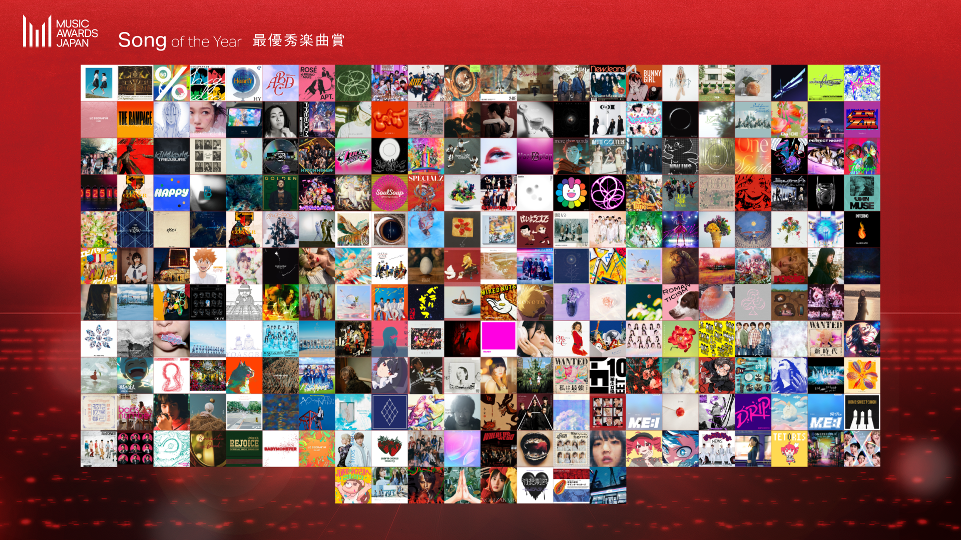 MUSIC AWARDS JAPAN 2025「最優秀楽曲賞」のエントリー作品