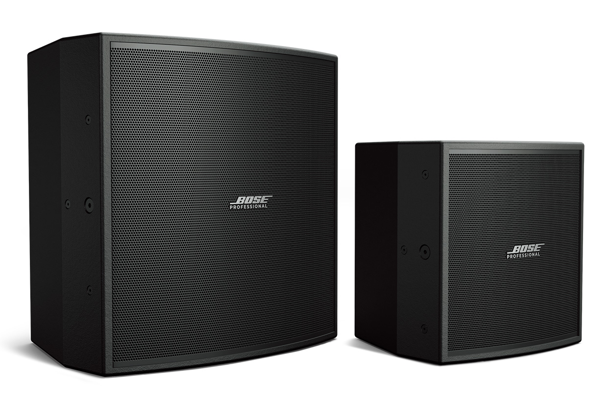 Forumシリーズは、残念ながら取材当日にお目にかかれなかったが、BOSE PROFESSIONALに写真資料を用意してもらえた。左から12インチ・モデルのForum FC112 Loudspeaker、８インチのForum FC108 Loudspeaker