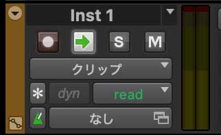 Pro Tools MIDI デフォルトスルー