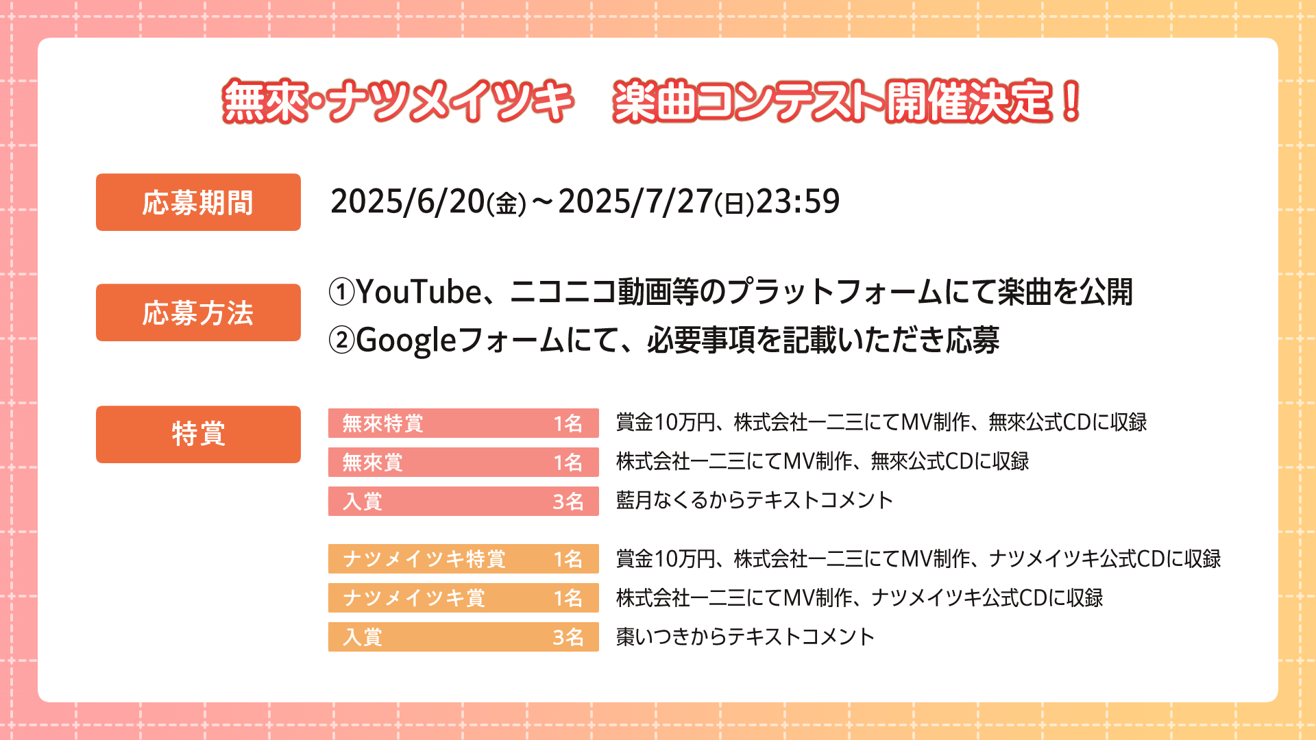 楽曲コンテスト概要