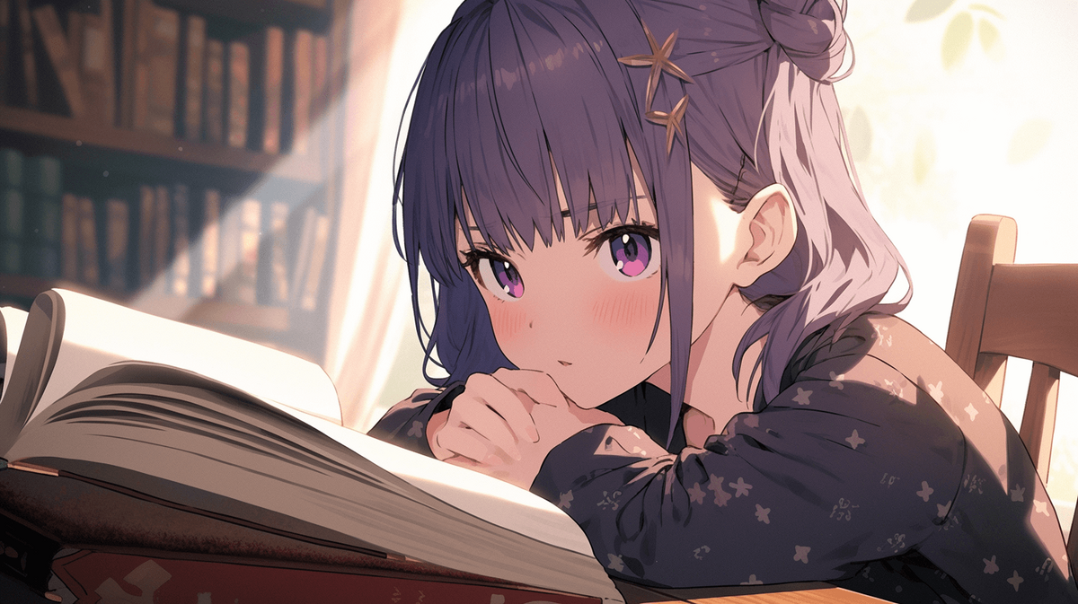 本を読んでいる女の子