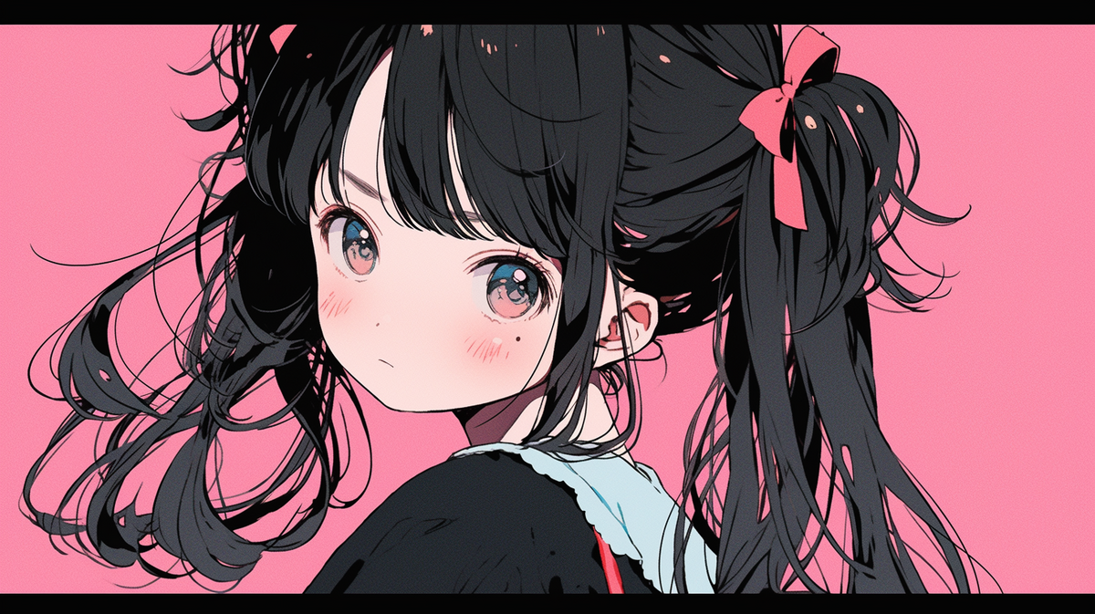 黒髪ツインテールの女の子