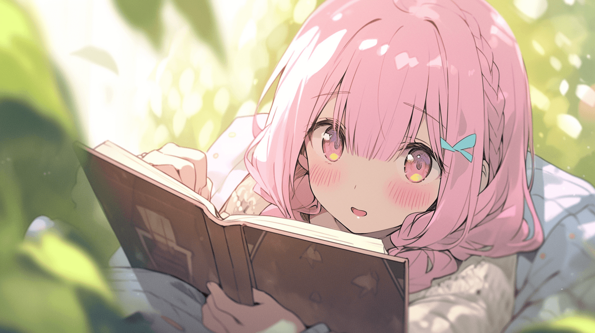 本を読んでいる女の子