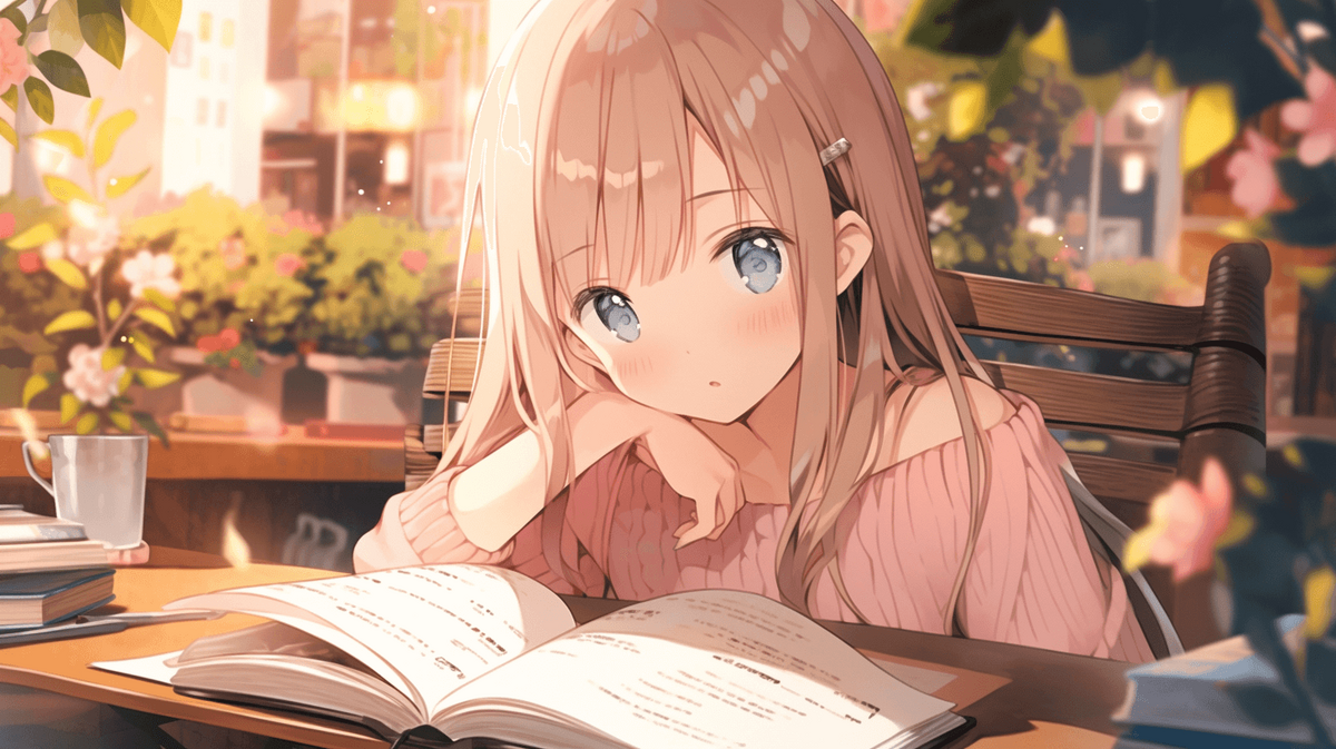 本を読んでいる女の子