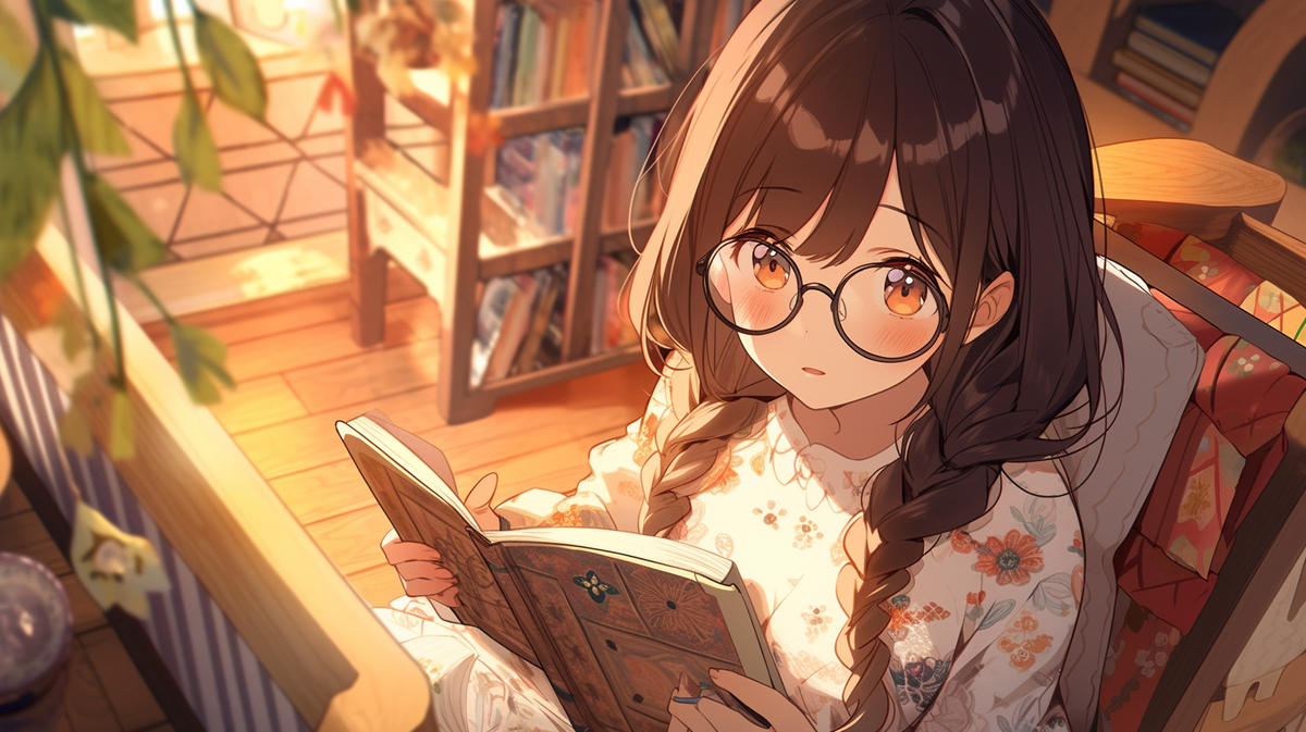 本を読んでいる女の子