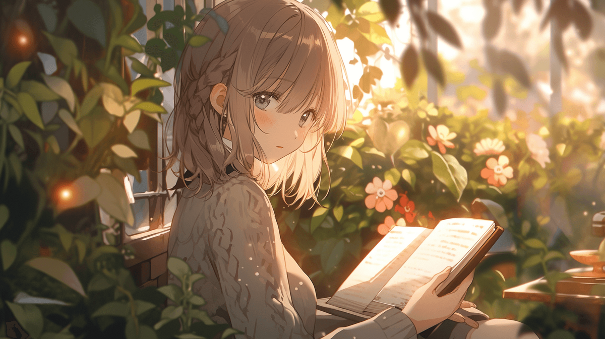 本を読んでいる女の子
