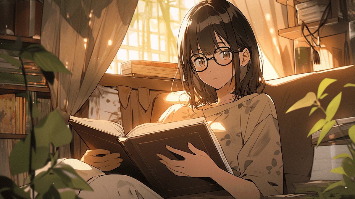 本を読んでいる女の子