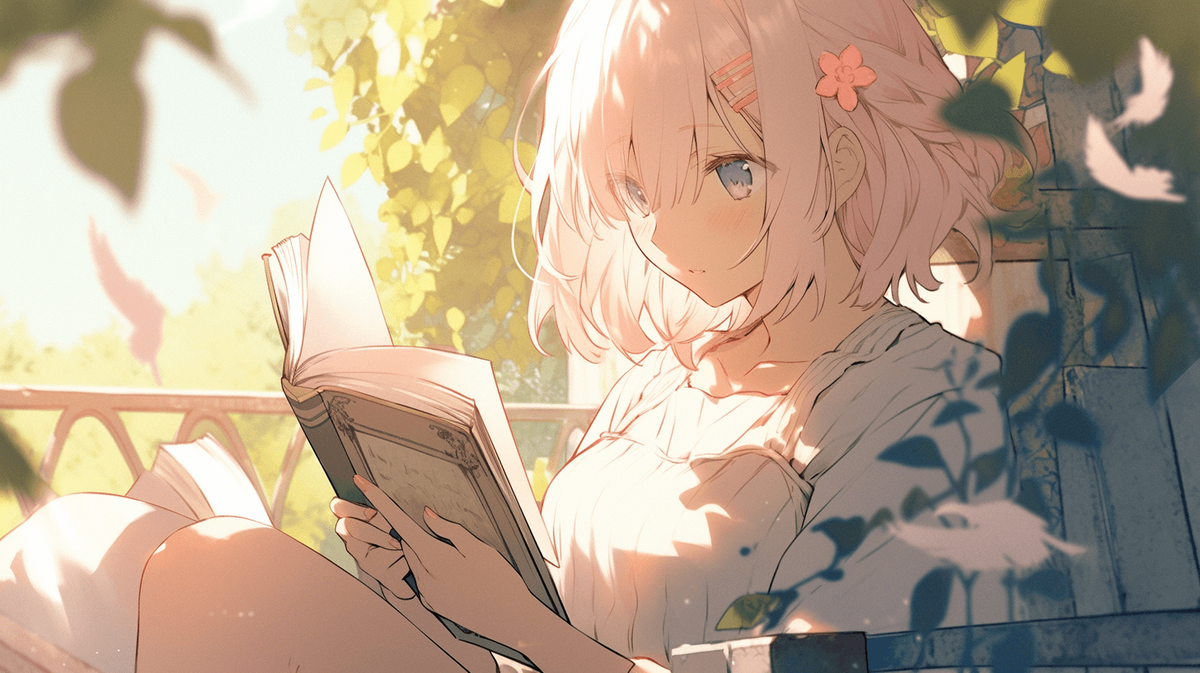 本を読んでいる女の子