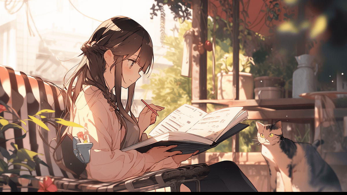 本を読んでいる女の子
