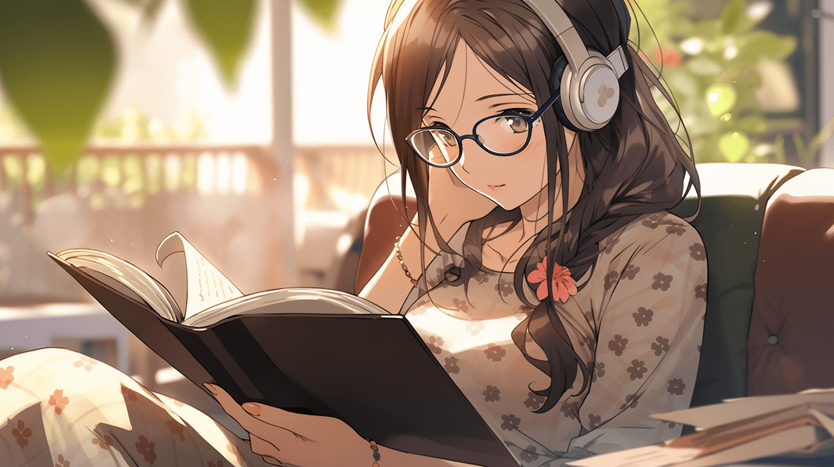 本を読んでいる女の子