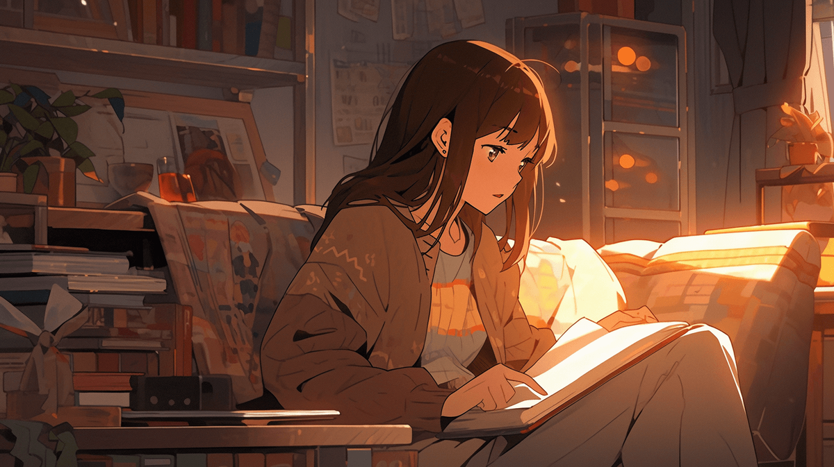 本を読んでいる女の子