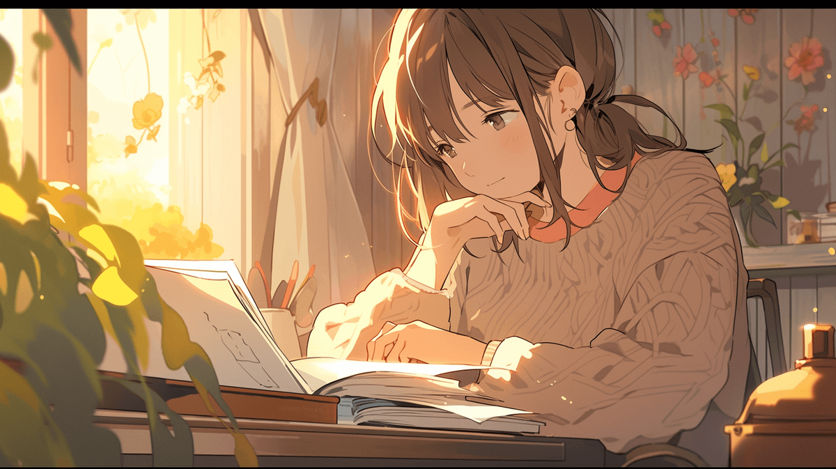 本を読んでいる女の子