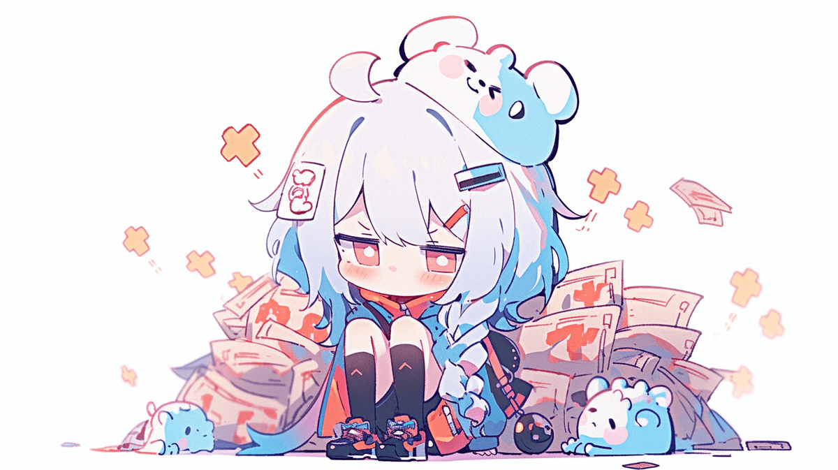 しゃがみ込んでいる女の子