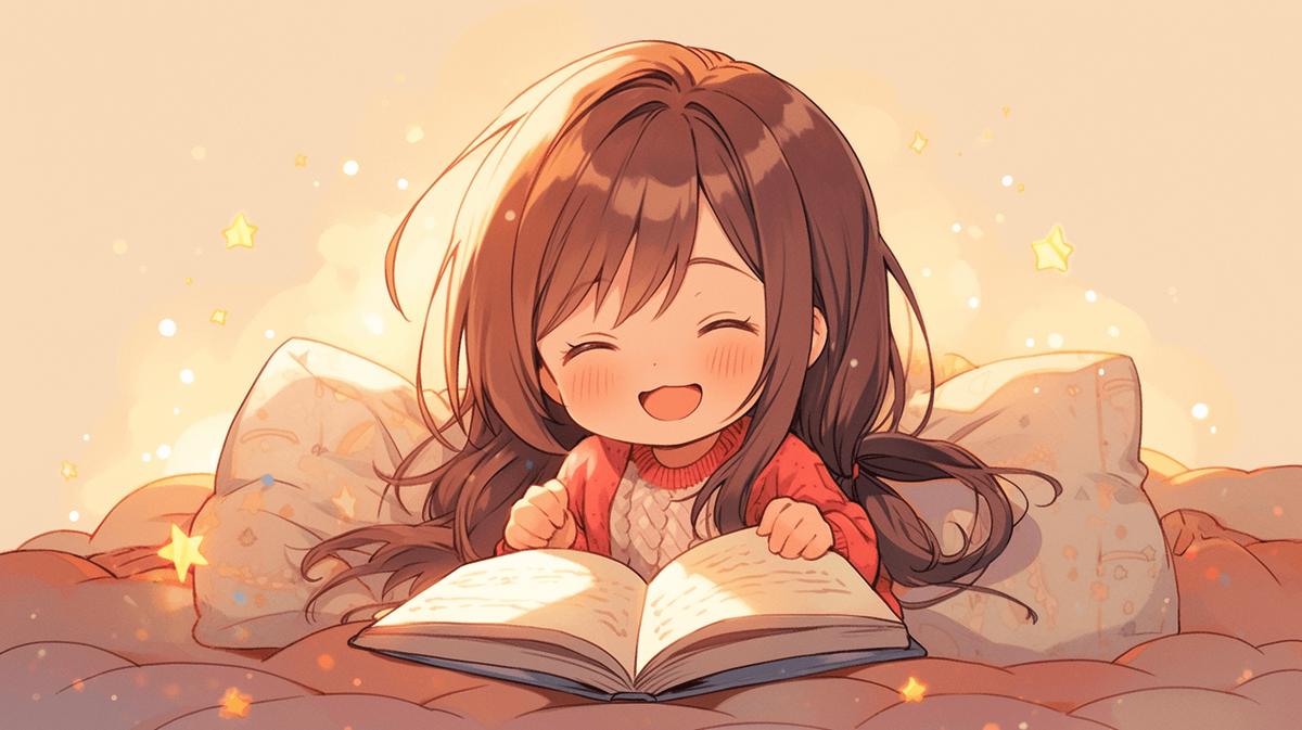 本を読んでいる女の子