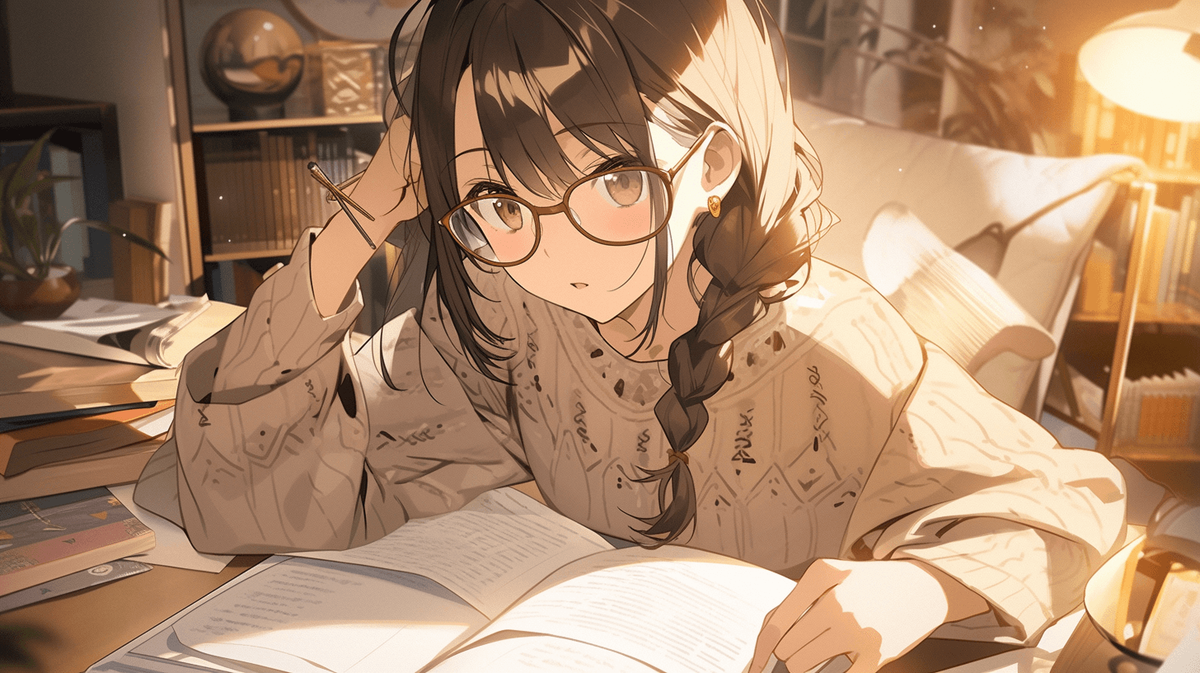 本を読んでいる女の子