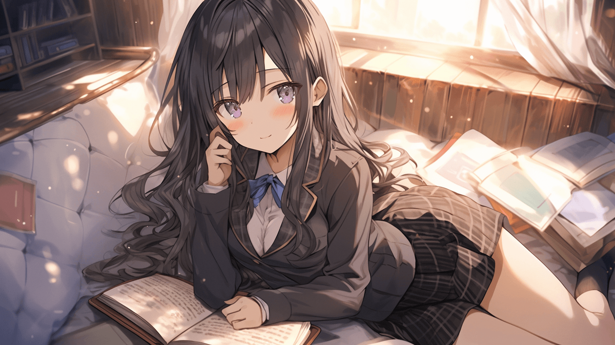 ミニスカの黒髪の女の子