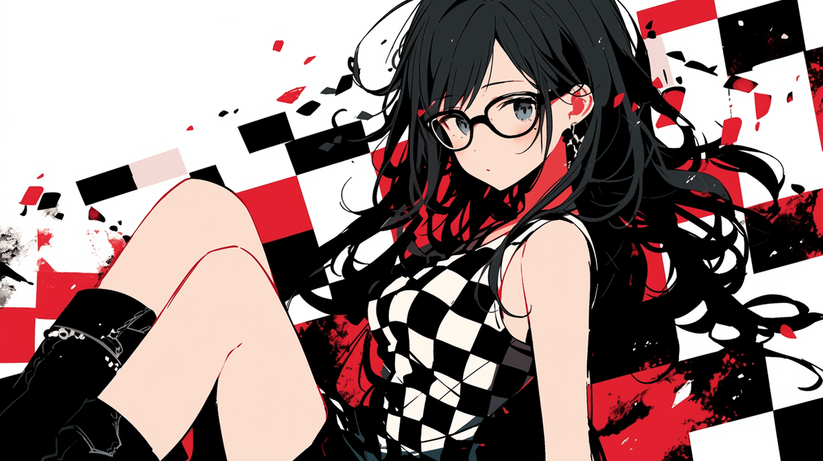 メガネをかけた黒髪の女の子