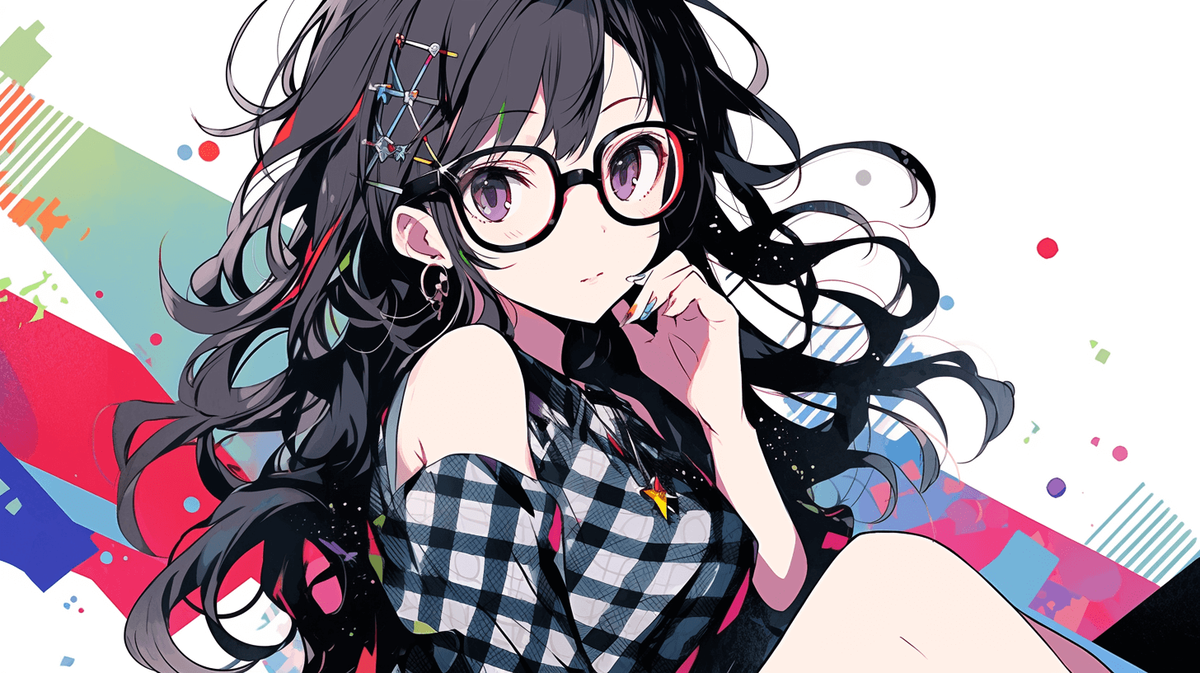 メガネをかけた黒髪の女の子