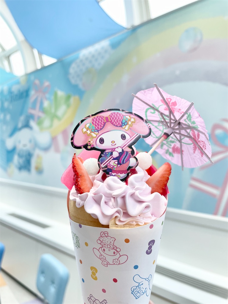 サンリオ クレープ マスコット マイメロディ マイメロ シナモロール シナモン マイメロディのいちごとおいりの和クレープ - Road to Rainbow