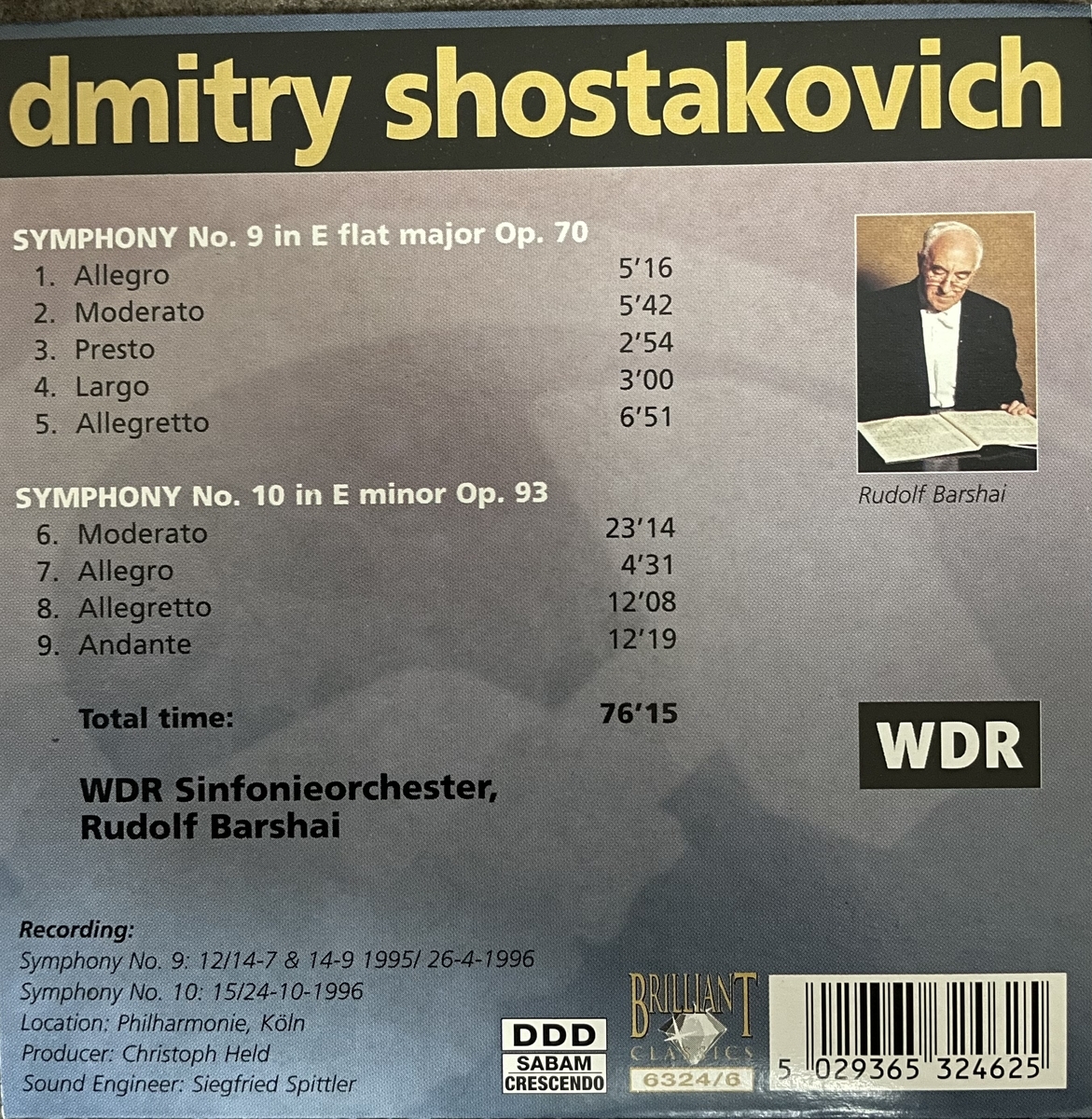 ショスタコーヴィチ 交響曲全集 バルシャイ WDR 10CD BOX ショスタコーヴィチ交響曲のききどころ＃ショスタコーヴィチの交響曲を