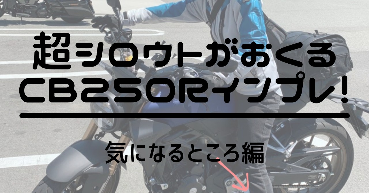 超シロウトがおくる Cb250rインプレ 気になるところ編 アラフォー女子 今日からライダー始めます