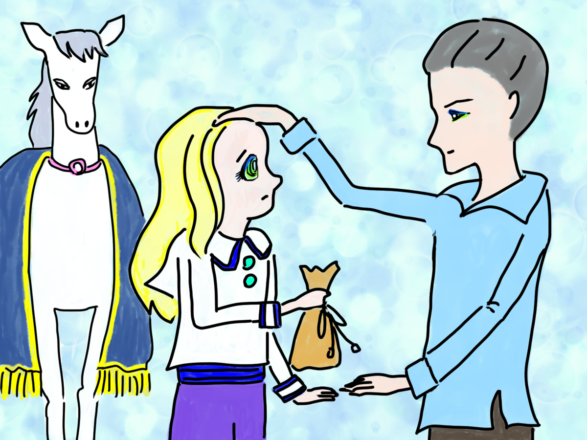 画像　ハンスから薬を受け取るサトウ