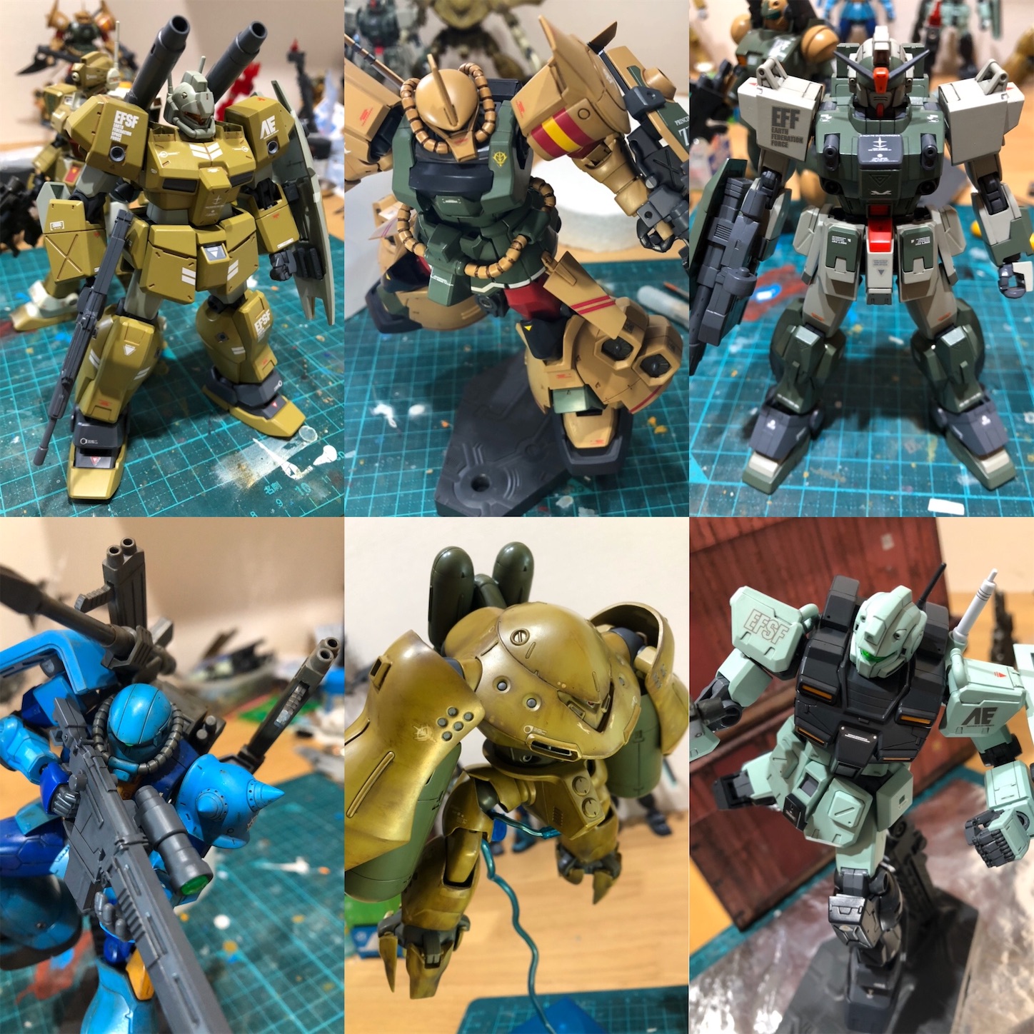 ガンプラオリジナルMSを作ろう⓺ミキシングと筆塗り全塗装完了です 