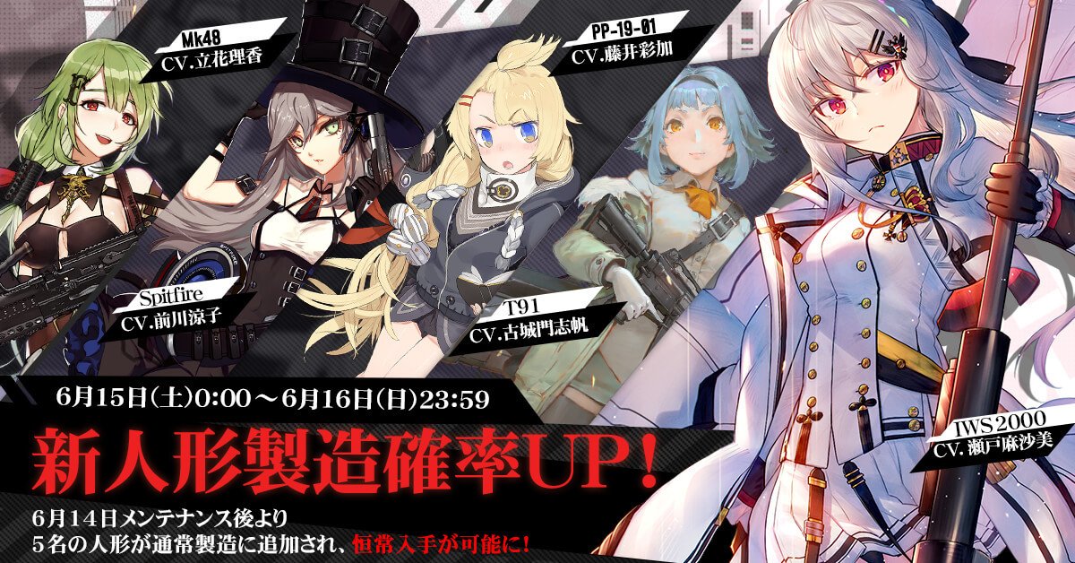 ドールズフロントライン ドルフロ 優先度別 19 6実装予定 人形 キャラクター 紹介 ゲーム攻略ブログ 紅の部屋 ドールズフロントライン ドルフロ