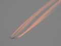 飛行機雲　夕焼け