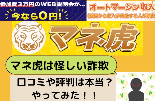 マネ虎は怪しい詐欺なのかやってみたと書かれた画像