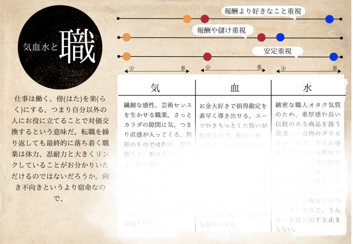医学魔女の気血水アーユルヴェーダ、職業